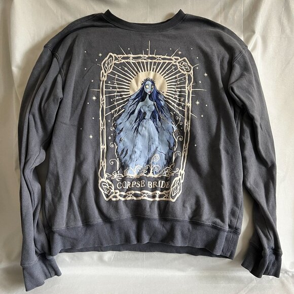 Tim Burtons Corpse Bride Graphic Sweatshirt Size Small Hybrid Apparel Cotton-Pol - Picture 1 of 3